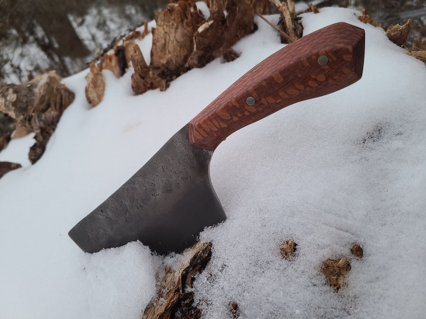 Forged Leopardwood Kitchen Cleaver