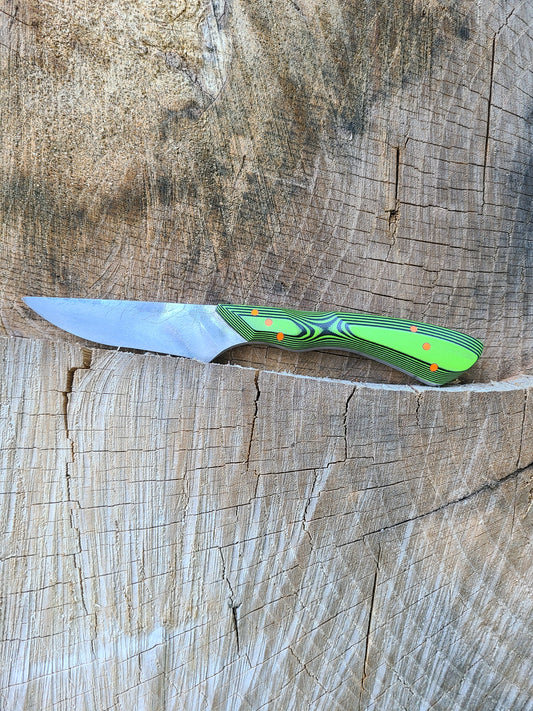 4" Green & Orange Trail Knife with Sheath