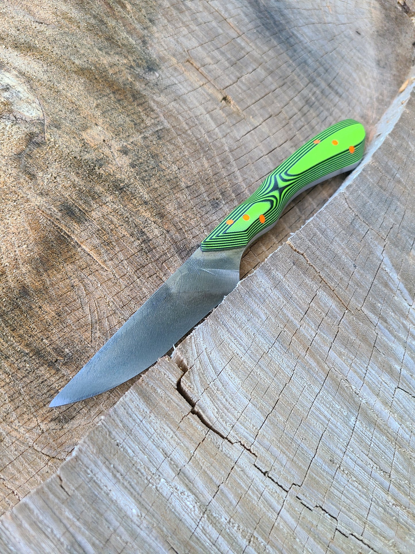 4" Green & Orange Trail Knife with Sheath