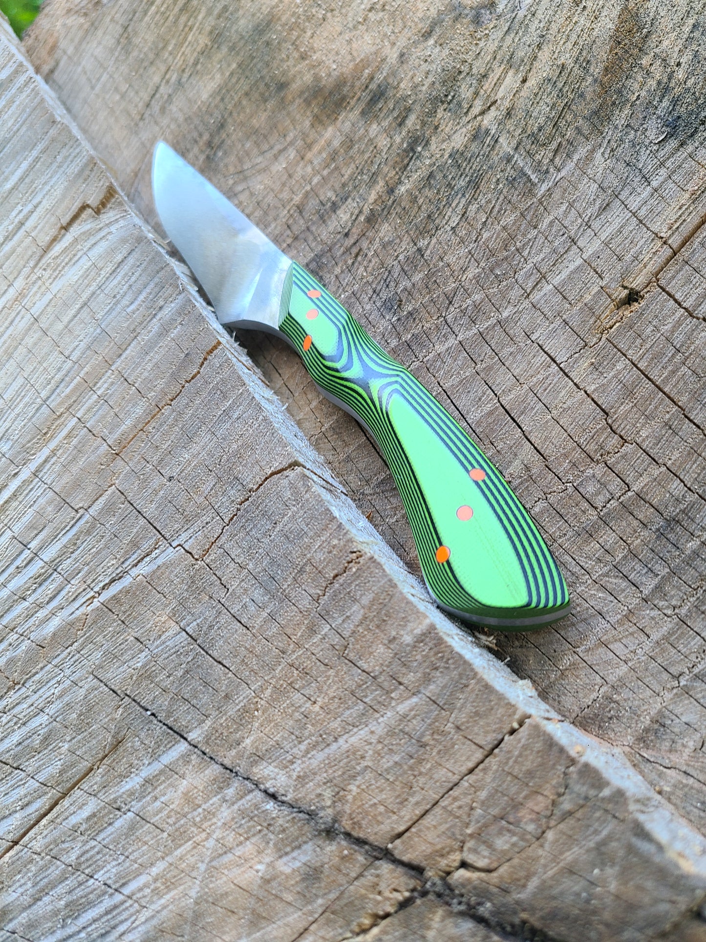 4" Green & Orange Trail Knife with Sheath