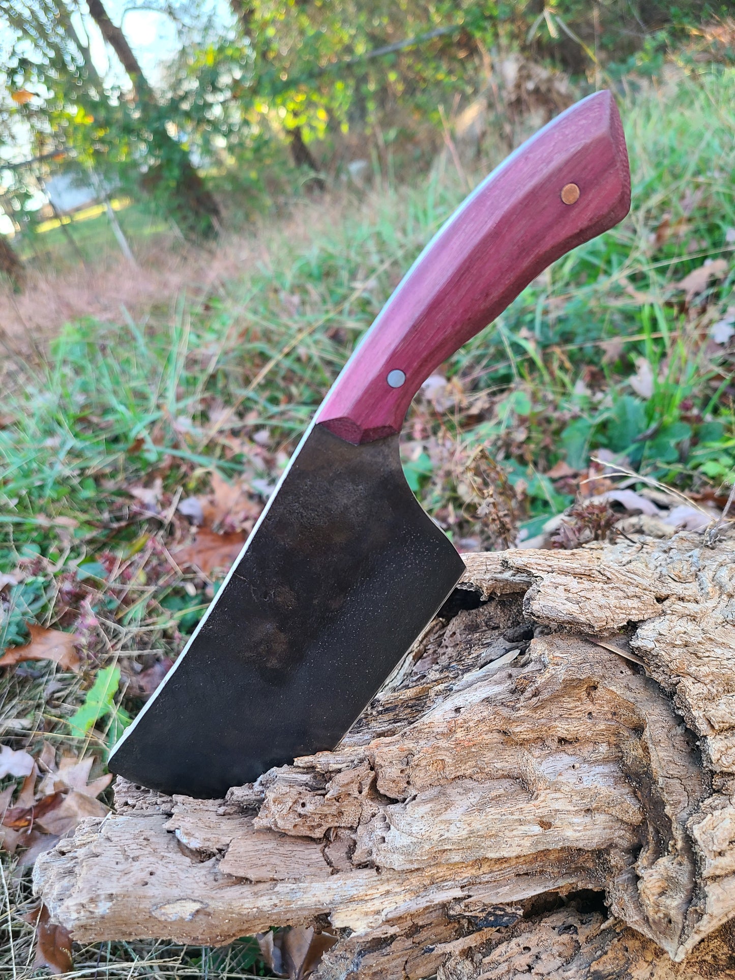 Purpleheart Handle Cleaver