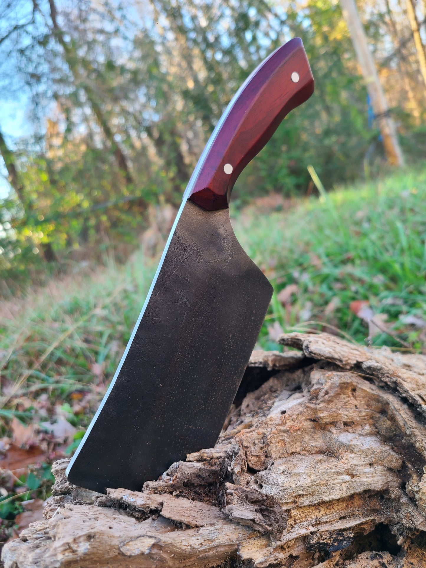 Purpleheart Handle Cleaver